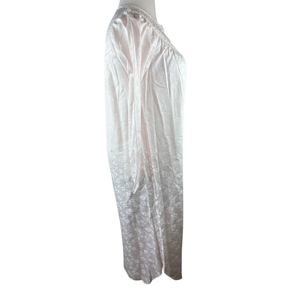 NWT Miss Elaine Floral Nightgown Country Cottage Lace Long Maxi Pink Size Small - Picture 11 of 16